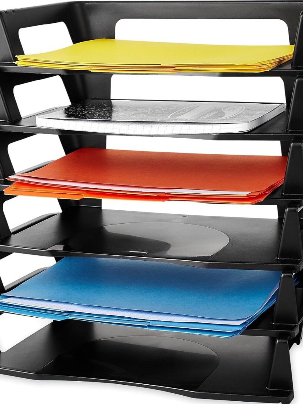 Regeneration Letter Tray, Six Tier, Plastic, Black 86028